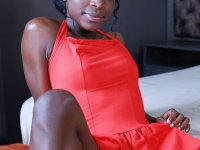 Hot black teen flashes her smooth bare feet before getting totally naked - Photo #7