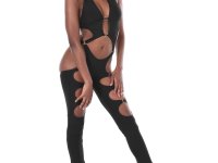Tall black girl Asia Rae gets totally naked before toying her snatch - Photo #1