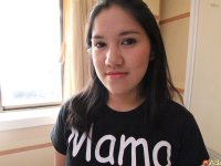 Chubby Asian girl Manilen spreads for a close up fuck in her hairy young pussy - Photo #1