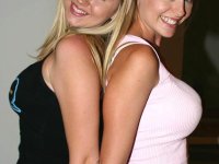 Blonde girl Alison hugs a girlfriend after modeling in the nude - Photo #16