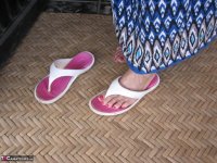 Old amateur Girdle Goddess exposes her obese body outside her front door - Photo #11