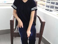 Attractive Asian Sprite strips and shows her big tits & pussy at a casting - Photo #1