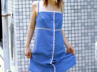 Young Japanese girl Akari shyly puts her hairy muff on display - Photo #7