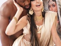 European celebrity getting stripped and fucked in an interracial threesome - Photo #15