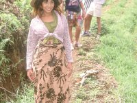 Asian female Su Ann gets cum in mouth after an outdoor triple penetration - Photo #2