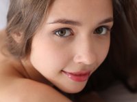 Lovely Ukrainian babe Mila Azul teases with her beautiful big tits on her bed - Photo #8