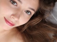 Lovely Ukrainian babe Mila Azul teases with her beautiful big tits on her bed - Photo #10