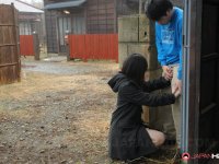 Japanese girl Mai Shimizu holds her hands out for jizz after sucking cock - Photo #2
