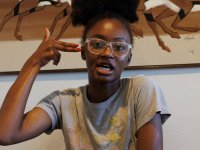 Skinny ebony amateur Angel Avril unveils her nice juggs and amazing bum - Photo #3