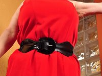 Overweight Latin housewife takes off red dress to pose in lingerie and hose - Photo #8