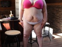 Sexy BBW Angel Cheeks exposes her saggy tits and huge ass outdoors - Photo #11
