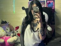 Brunette teen takes selfies while stripping to her thong on a bed - Photo #17