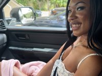 Pretty black girl takes a day trip with her feet and pussy bare - Photo #12