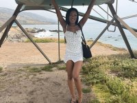 Pretty black girl takes a day trip with her feet and pussy bare - Photo #18