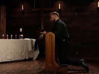 Kinky nun Arabelle Raphael gives Father Brogan a handjob before pegging him - Photo #1