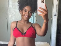 Pretty black girl Paola Axo sticks out her tongue while taking non-nude selfies - Photo #3