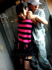 Japanese girl Aoi Nohara gets gangbanged in an industrial setting