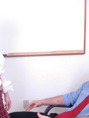Slutty schoolgirl Ivy Wynn parks her cunt on her teacher's dick and rides it