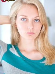 Fair-haired blue-eyed babe Alli Rae banged by bald Jmac with big dick