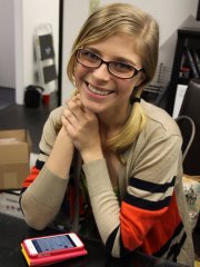 Cute nerd Penny Pax gets her face roughly dicked and covered in jizz