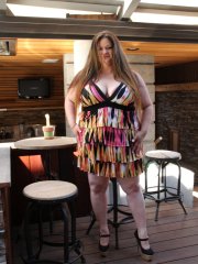 Sexy BBW Angel Cheeks exposes her saggy tits and huge ass outdoors