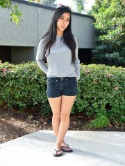 Beautiful Asian teen Jade Kush reveals her phenomenal boobs outdoors