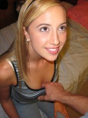 Sweet girlfriend gives a blowjob and gets her shaved cunt drilled
