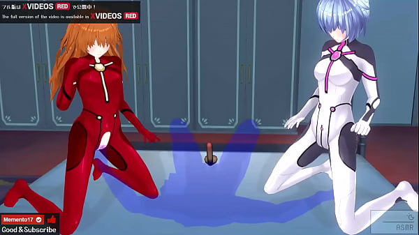 Erotic anime Rei, Asuka and threesome creampie, lesbian included Free sample