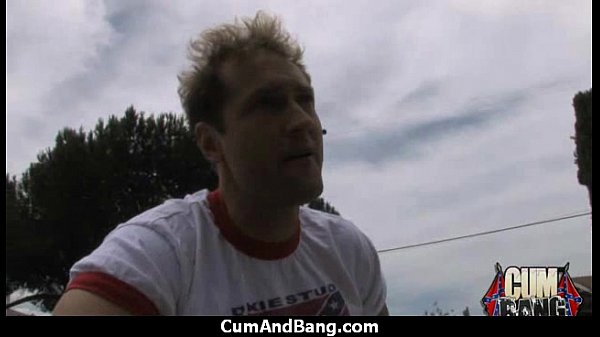 ?Ebony fucked by a group of white dicks in gangbang 9