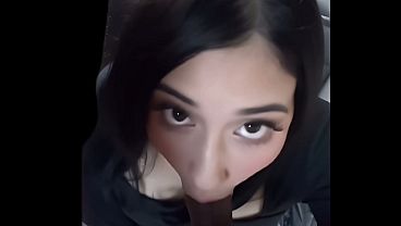 Some guy’s Latina gf giving my cock a Sloppy Blowjob Deepthroat
