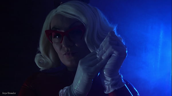 ASMR: vinyl nitrile MEDICAL GLOVES FETISH (blogger in latex rubber Halloween costume)