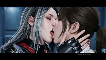 Dia x Hailey Lesbian kissing (The First Descendant  AI generated)