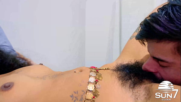 The sex chakra permeated the room; he couldn't resist and fucked her hairy little pussy.