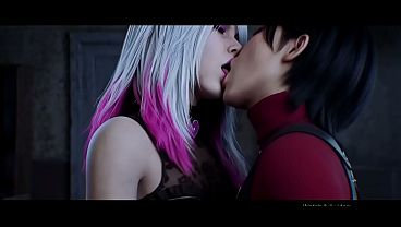 Ada wong x Sable Ward lesbian kissing (Resident Evil, Dead by daylight  AI generated)