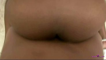 The ebony girl with a big ass takes a thick shaft into her tight pussy