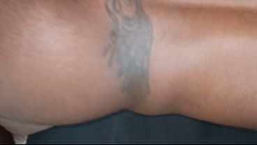 I cum on my neighbor's tattooed ass