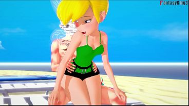 Tinkerbell deepthroat on the beach | Full & Pov version on Sheer & PTRN: Fantasyking3
