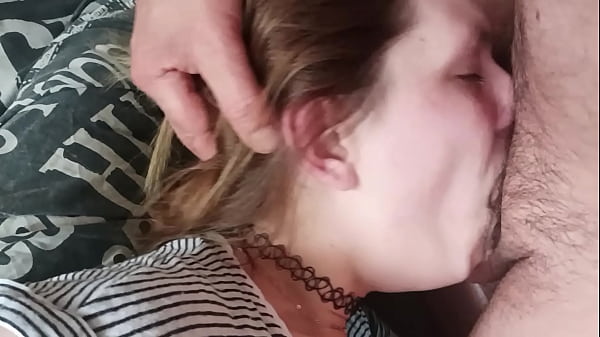 Real Amateur Homemade Bedside Blowjob: Cum Face & Swallow