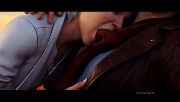Mary Jane Watson x Silver Sable lesbian kissing (Spiderman Insominac  AI generated)