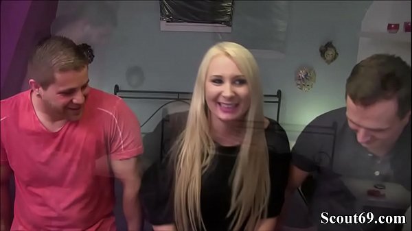 German Amateur Teen Anni in First Time Threesome with two User