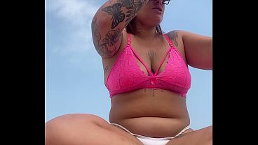 Blogger spreads her legs to show during a live stream.