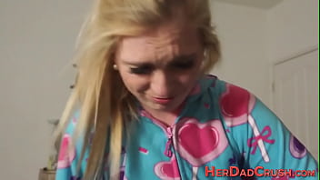Stepdaughter teen gets ass sprayed with cum