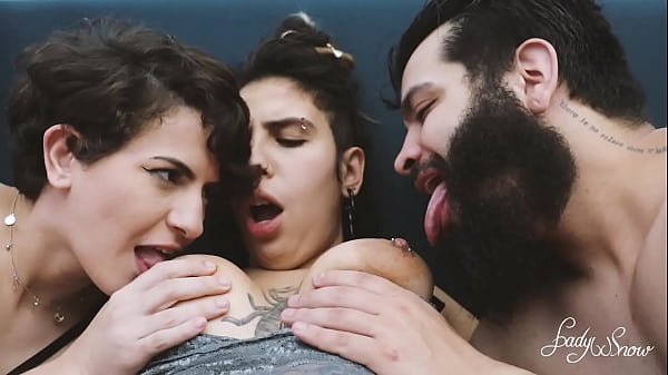 Threesome with two sluts with hairy pussies, I fucked both of their asses hard.