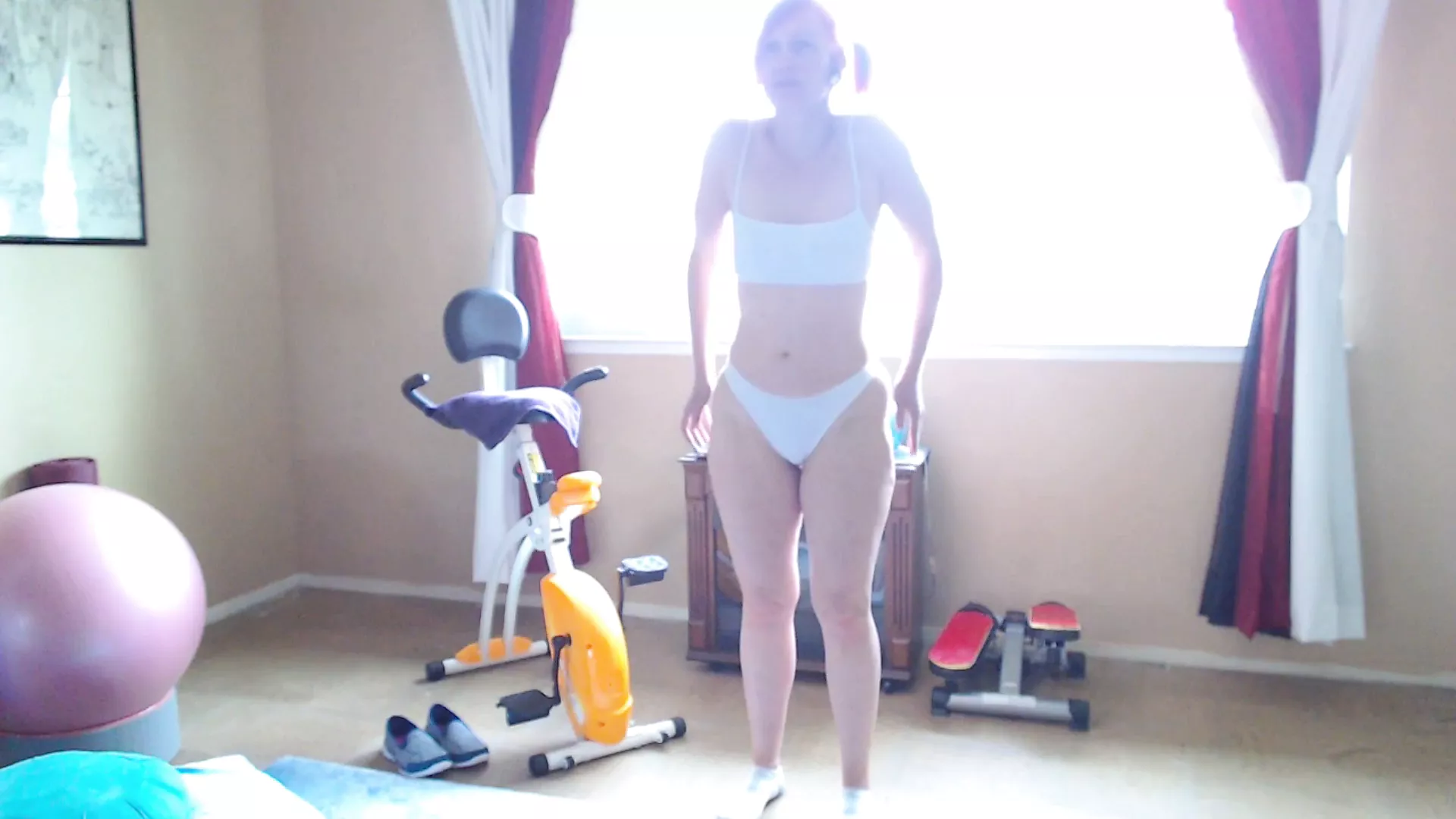 Aurora Willows White bikini bike ride