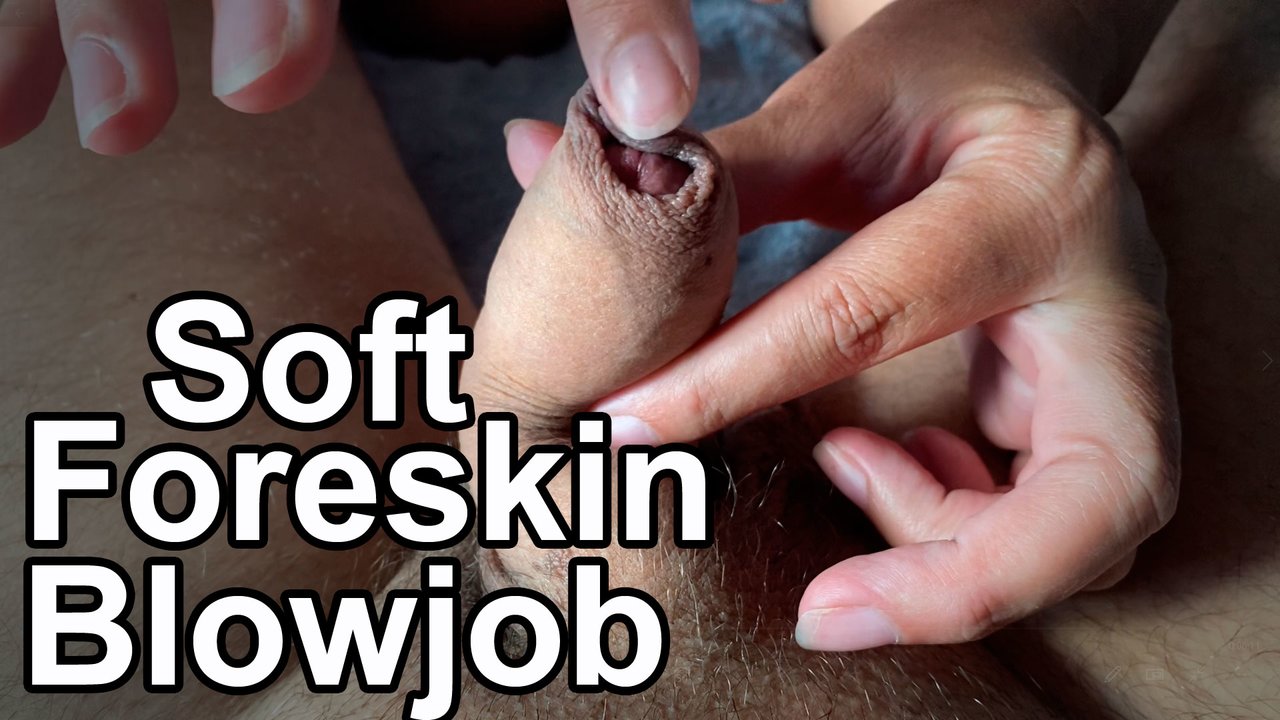 Sucking soft to hard uncut dick,  foreskin play. Stepmom like blowjob stepsons small cock cum eating cum in mouth