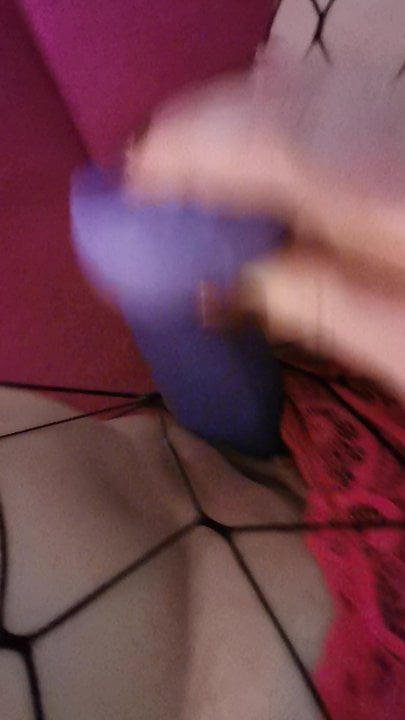 bitch fucks herself with a dildo - part 2