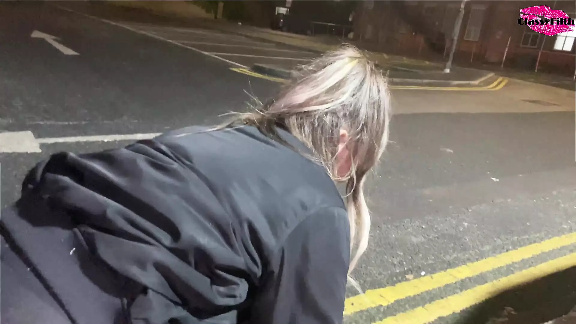 Pissing on a public staircase