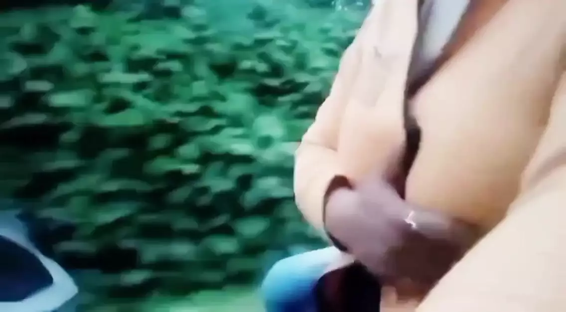 Super big tits in public