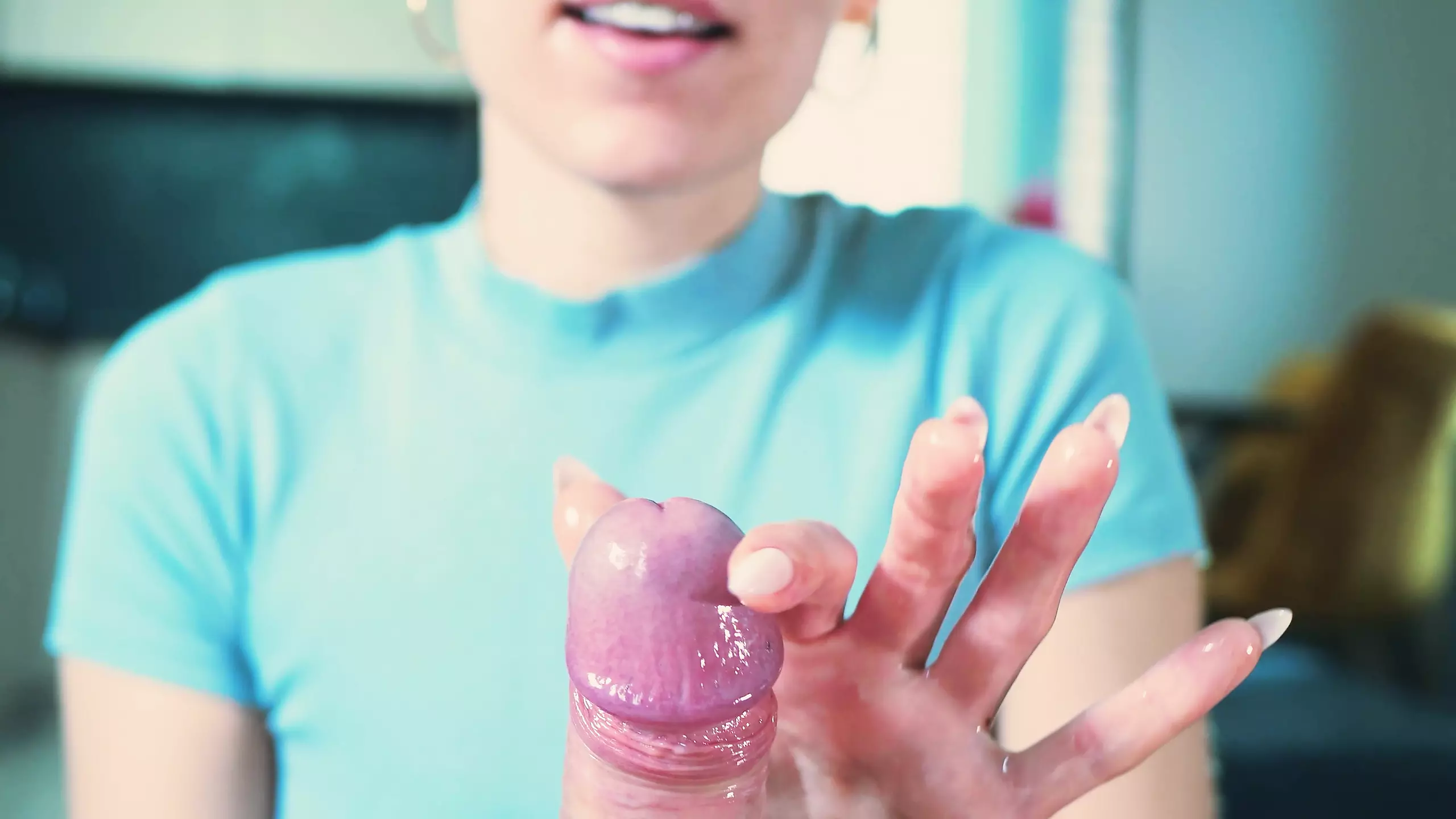 Edging handjob and huge cumshot