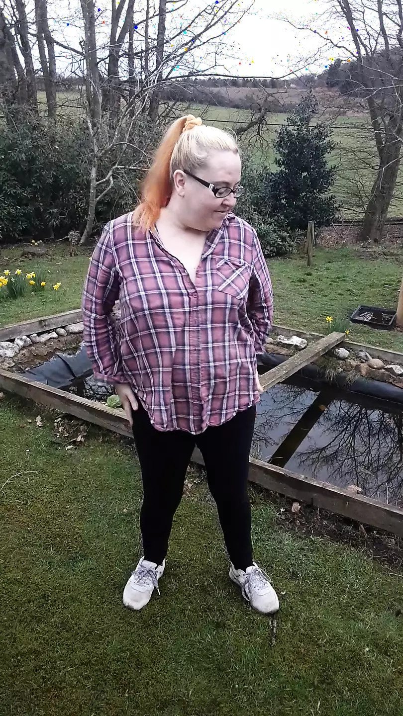 Haley flashing breasts